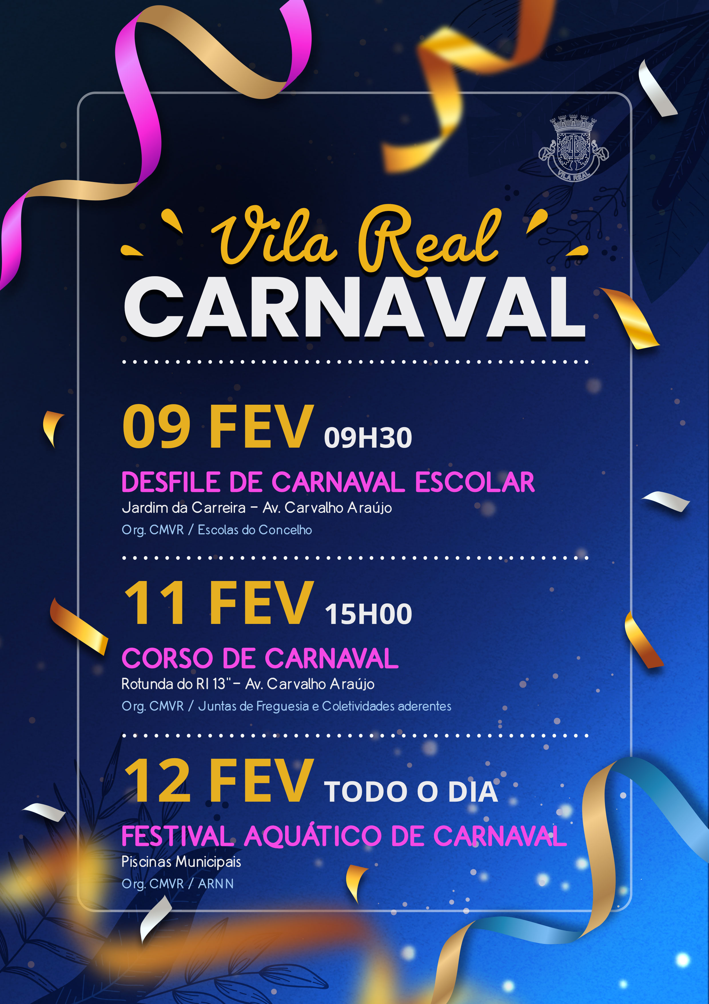 DESFILE DAS ESCOLAS E CORSO ANIMAM CARNAVAL 2024 EM VILA REAL